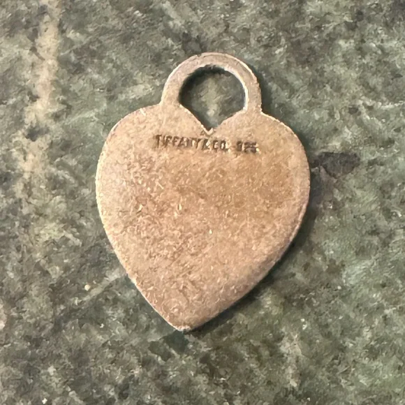 Tiffany & Co. vintage Sterling Heart-Shaped Dog Tag Pendant Rare Y2K